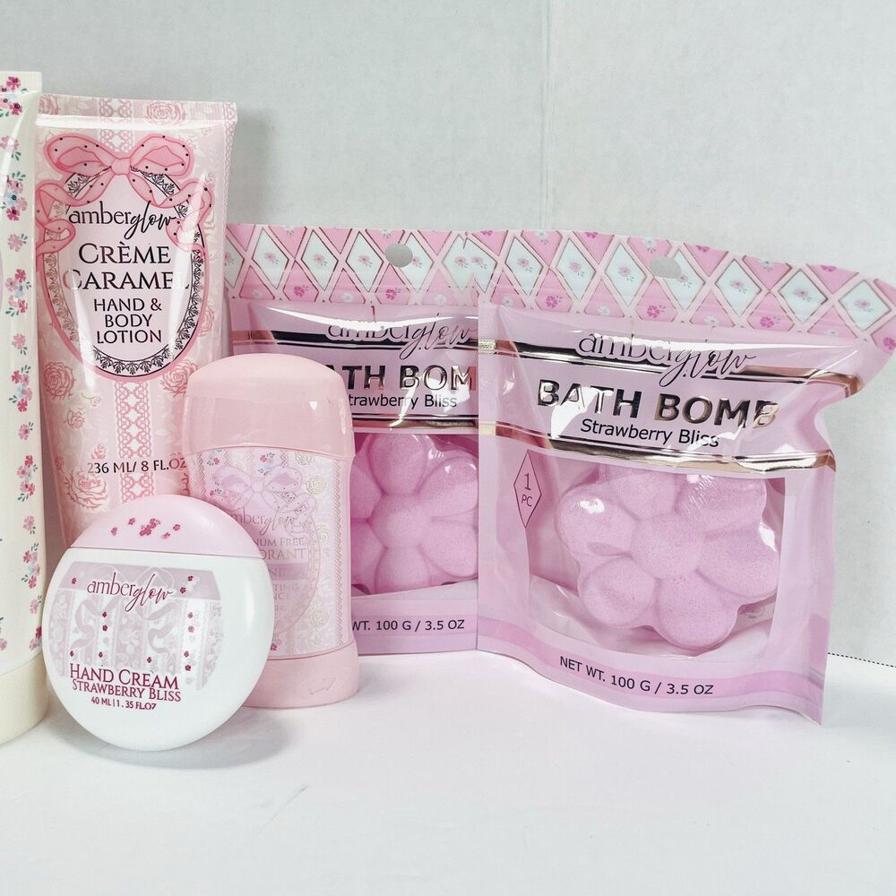 10 Piece Bundle Amber Glow Set Lotions Hand Wipes Deodorant Bath Bombs New - Picture 4 of 16